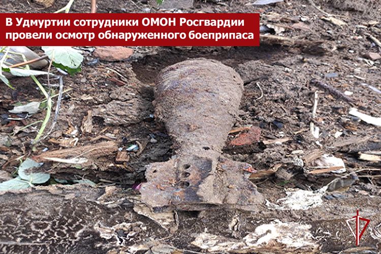 В Удмуртии сотрудники ОМОН Росгвардии провели осмотр обнаруженного боеприпаса