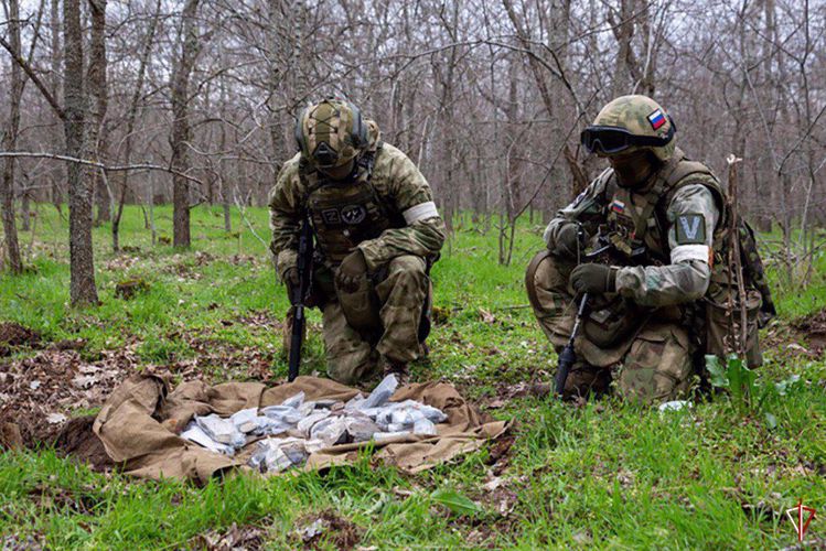 Более 35 килограммов взрывчатки обнаружил спецназ Росгвардии в замаскированном схроне на территории Запорожской области (видео)